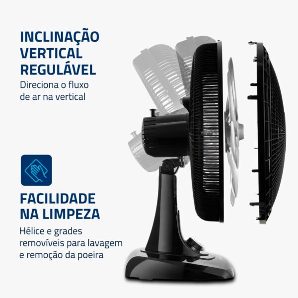 Ventilador de Mesa Mondial 220V, 40cm, 6 pás, Super Power - VSP-40-B - Image 4