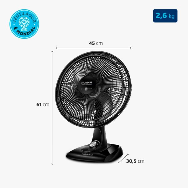 Ventilador de Mesa Mondial 220V, 40cm, 6 pás, Super Power - VSP-40-B - Image 7