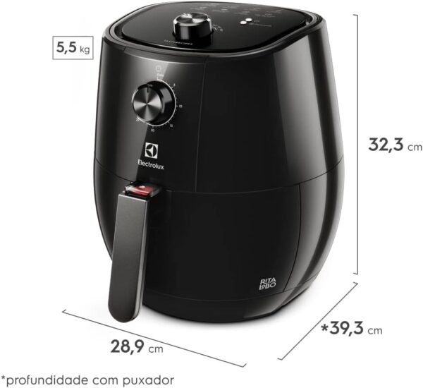 Fritadeira Elétrica Airfryer Electrolux Efficient 3,2L EAF10 Preta - 127V - Image 2