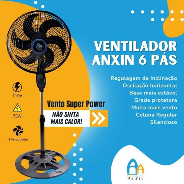 Ventilador Coluna Pedestal Preto Super Power 110v 220v (110 V) - Image 3