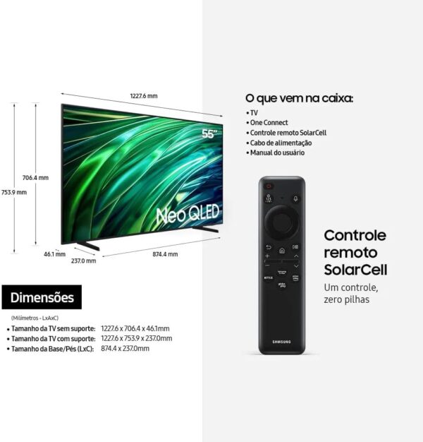 Samsung AI TV 55" Neo QLED 4K 55QNX1D 2024, Processador com AI, Upscaling 4K, Mini LED, Painel 120hz, AI Energy Mode, Alexa built in - Image 3