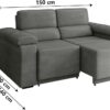 Sofá Retrátil Desmontável Suede 2 Lugares Fox (CINZA) - Image 3