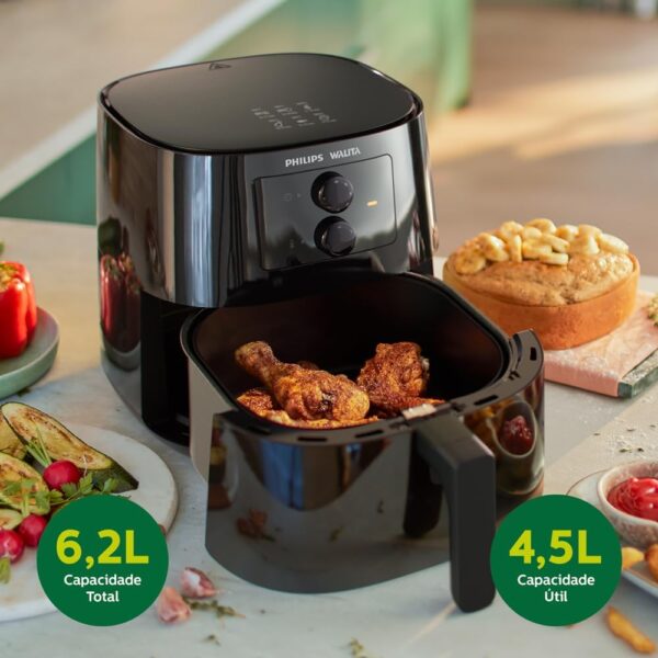 Fritadeira Airfryer Série 3000, Philips Walita, com 6.2L de capacidade, Preta, 2000W, 110v - HD9206/91 - Image 6