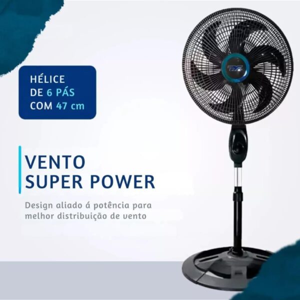 Ventilador De Coluna Solaris 6 Pás Turbo Ultra Potente 75w Tyf C 110v - Image 6