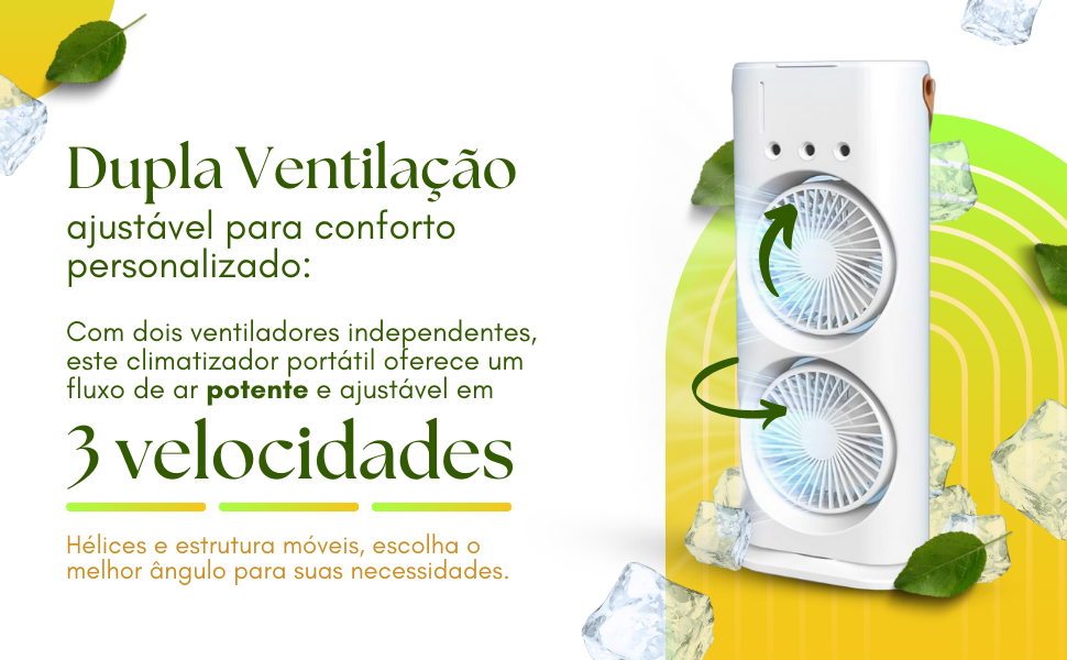 Dupla Ventilação ajustável para conforto personalizado: