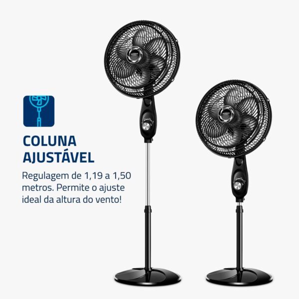 Ventilador de Coluna 30cm Turbo, Mondial, Preto/Prata, 50W, 110V - VT-30C-NB - Image 3