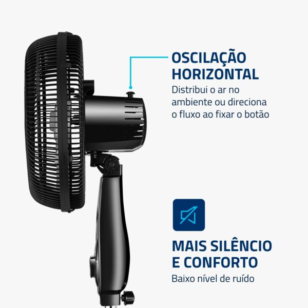 Ventilador de Coluna 30cm Turbo, Mondial, Preto/Prata, 50W, 110V - VT-30C-NB - Image 5