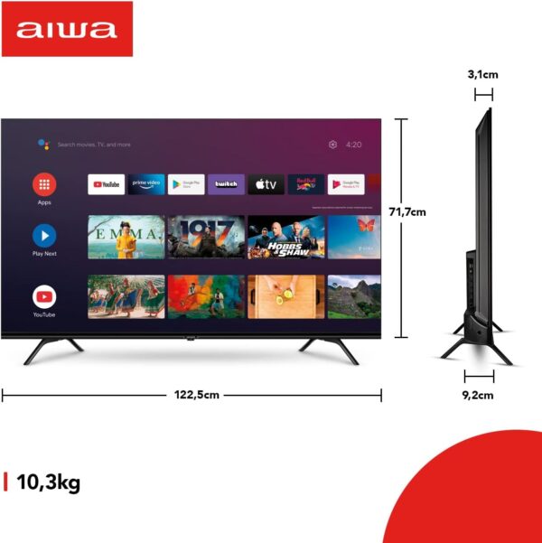 SmartTV Aiwa 55” Android, 4K, Borda Ultrafina, Dolby Vision & Atmos - AWS-TV-55-BL-01 TV 55" ANDROID - BORDA INFINITA AWS-TV-55-BL-01 BIVOLT - Image 10