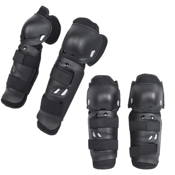 Kit de Proteção para Motociclista, Moto Bike Trilha, Joelheiras e Cotoveleiras Articuladas, Preto, 4 Peças - Image 3