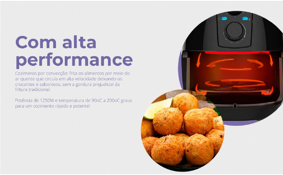 Fritadeira sem Óleo Cadence Pratic Fryer, 3L