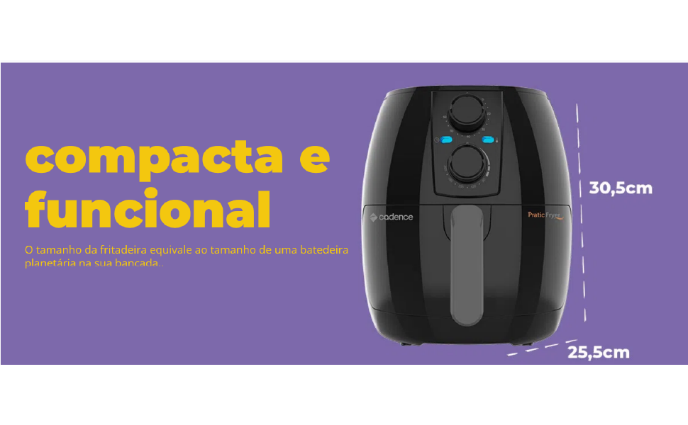 Fritadeira sem Óleo Cadence Pratic Fryer, 3L