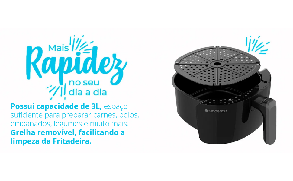 Fritadeira sem Óleo Cadence Pratic Fryer, 3L