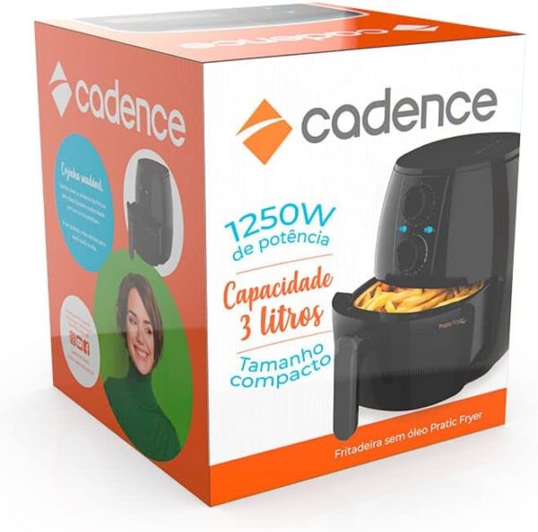 Fritadeira Sem Óleo Cadence Pratic Fryer, 3L, Preta, 220V, FRT515 - Image 5