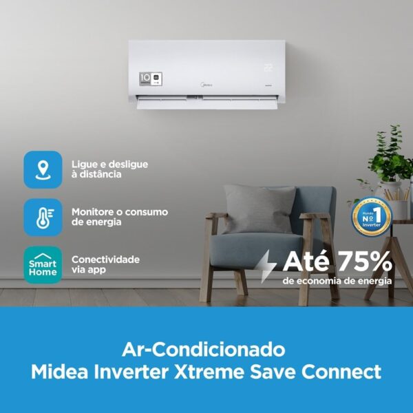 Ar Condicionado Split Hi Wall Inverter Springer Midea Xtreme Save Connect 9000 BTU/h Frio 42AGVCI09M5-220 Volts - Image 3