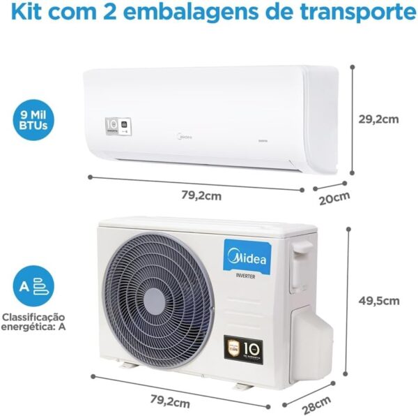 Ar Condicionado Split Hi Wall Inverter Springer Midea Xtreme Save Connect 9000 BTU/h Frio 42AGVCI09M5-220 Volts - Image 5