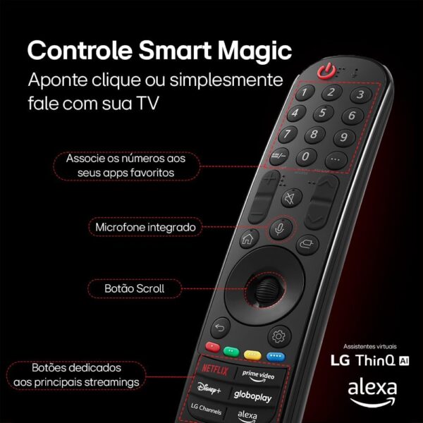 Smart TV 4K 55" LG UHD 55UT9050 Processador α5 Ger7 AI Design Super Slim Alexa/Chromecast integrado webOS 24 Controle Smart Magic - Image 7