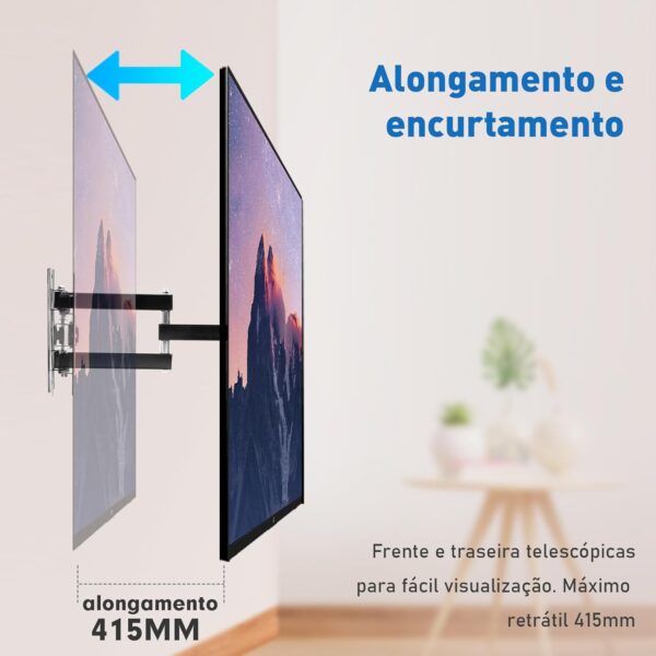 Suporte Articulado de Parede para TV, Ajuste Livre, Adequado para TVs de 14 a 42 Polegadas, Suporta um Peso Máximo de 30 Quilogramas - Image 3