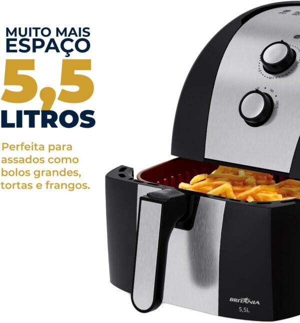 Fritadeira Air Fryer Britânia 5,5L 1500W Gold BFR51 127V - Image 8