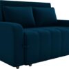 Sofá Cama Casal 3 Lugares Reclinável e Retrátil Com Almofadas Aconchegantes Tecido Veludo Azul Marinho Premium Kazamov - Image 3