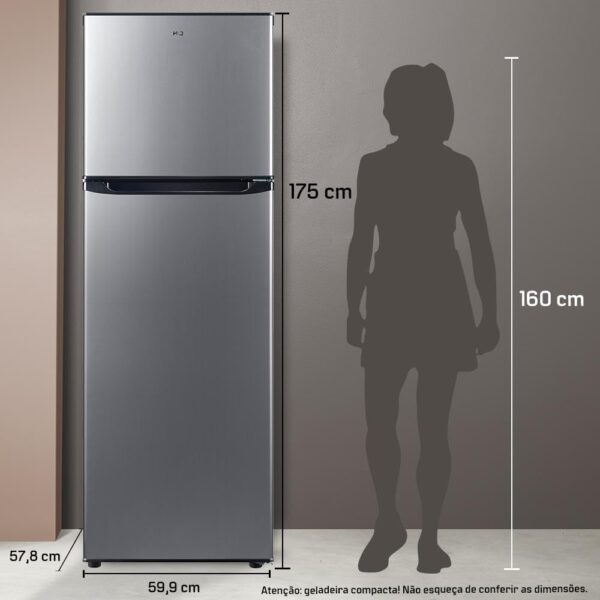 Geladeira Refrigerador HQ Defrost 310 Litros Preto/Inox HQ-310RDF 220V - Image 4