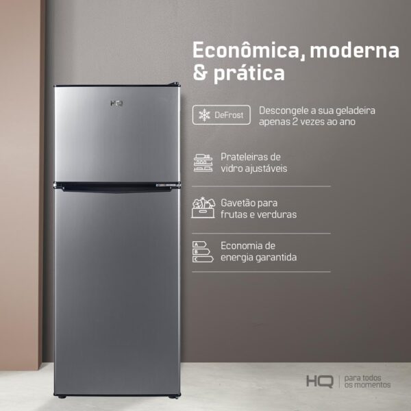 Geladeira Refrigerador HQ Defrost 310 Litros Preto/Inox HQ-310RDF 220V - Image 6