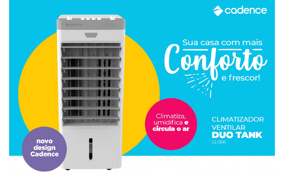 Climatizador de Ar Cadence Ventilar Duo Tank, 5,7L