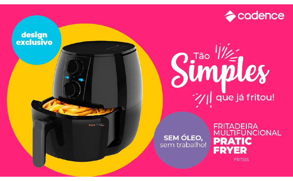 Fritadeira sem Óleo Cadence Pratic Fryer, 3L