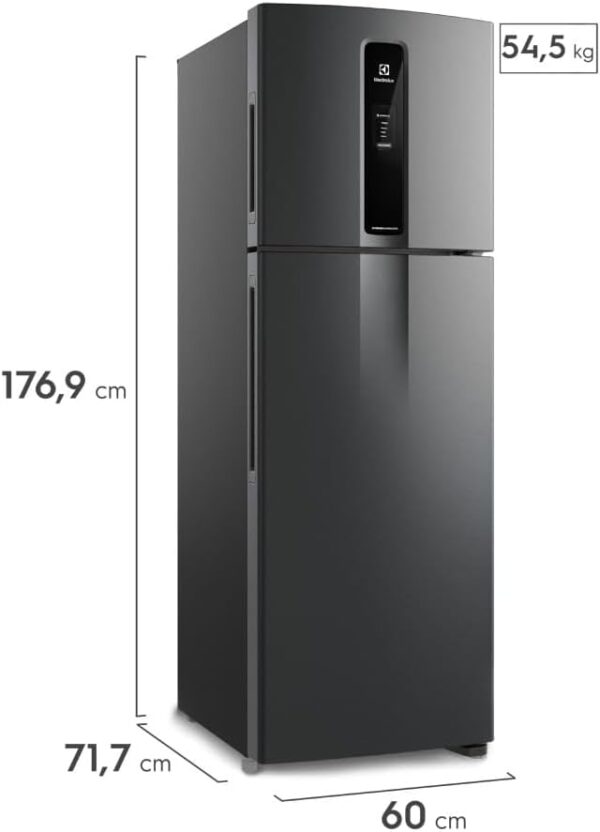 Geladeira Electrolux Frost Free Inverter 390L Efficient AutoSense Duplex Black Inox Look (IF43B) - Image 2