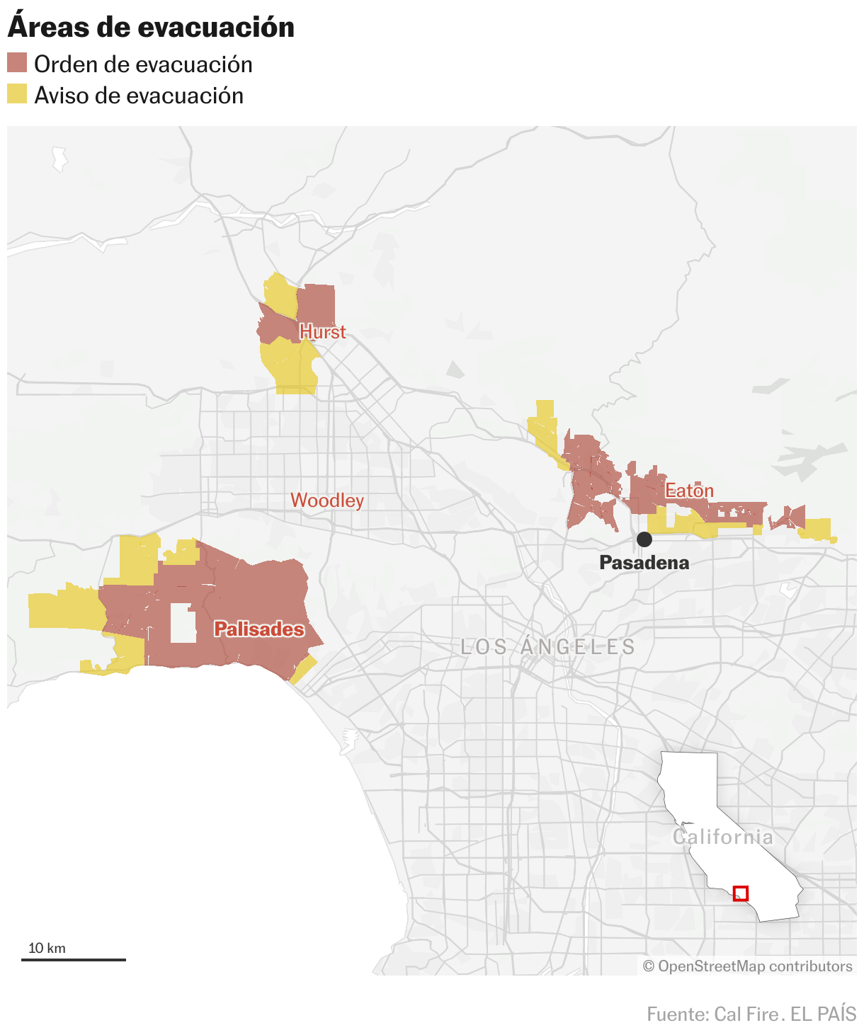 Los Angeles, cercada pelo fogo: três grandes incêndios deixam cinco mortos e 155 mil sob ordem de evacuação