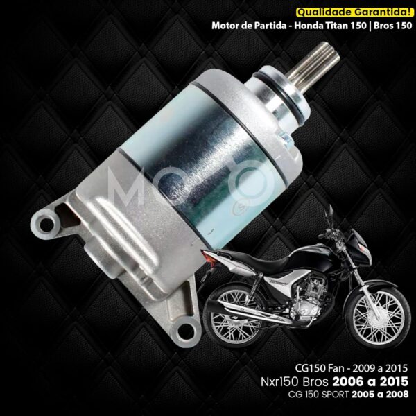 Motor de partida arranque CG150 Titan Fan Sport 2004 a 2015 CG125 Fan 2009 a 2015 NXR125 NXR150 Bros 2006 a 2016 - Image 2