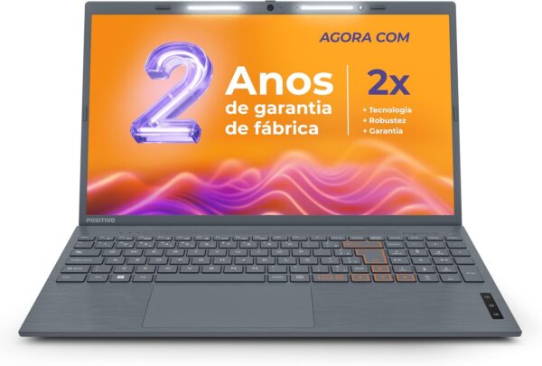 Notebook Positivo Vision C15 Lumina Bar Celeron, 8GB 128GB eMMC, Tela 15 polegadas HD Antirreflexo, Linux, Tecla Link, Cinza - 2 ANOS DE GARANTIA - Image 2