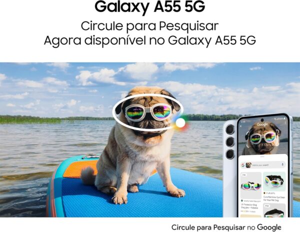 Samsung Galaxy A55 5G, Câmera Tripla Traseira de até 50MP, Selfie de 32MP, Nightography, Apagador de objetos, Design em metal e vidro, IP67, Super AMOLED 6.6" 120Hz Vision Booster, 128GB - Azul Claro - Image 2