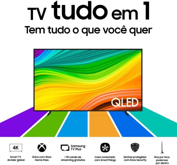 Samsung Smart TV 50" QLED 4K 50Q60D - Tecnologia de Pontos Quânticos, Design AirSlim - Image 2