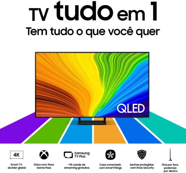 Samsung Smart TV 55" QLED 4K 55Q70D - Tecnologia de Pontos Quânticos, Upscaling 4K AI, Painel até 120Hz - Image 2