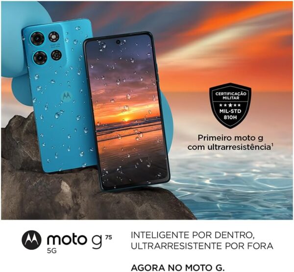 Smartphone Motorola Moto g75 5G 256GB 16GB Ram Boost 50MP Sony Camera com AI Ultrarresistencia militar - Cinza - Vegan Leather - Image 2