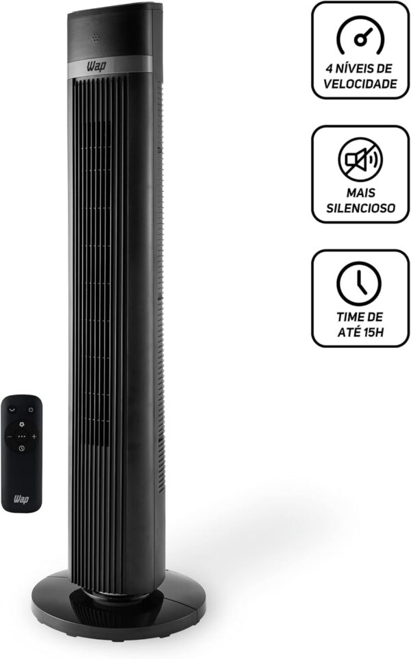 WAP Ventilador de Torre AIR SILENCE com 4 Ní­veis de Velocidade, Time de até 15 Horas e Desligamento Automático 127V - Image 2