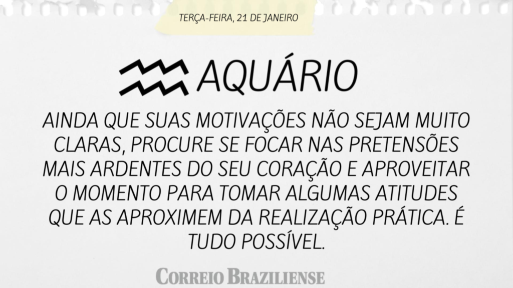 Aquário | 21 de janeiro de 2025