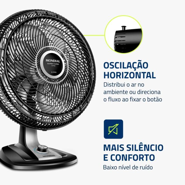 Ventilador 50cm Super Turbo 8 Pás, Mondial, Preto/Prata, 150W, 110V - VTX-50-8P - Image 5