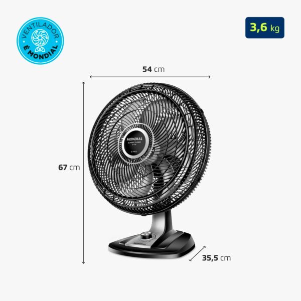 Ventilador 50cm Super Turbo 8 Pás, Mondial, Preto/Prata, 150W, 110V - VTX-50-8P - Image 7