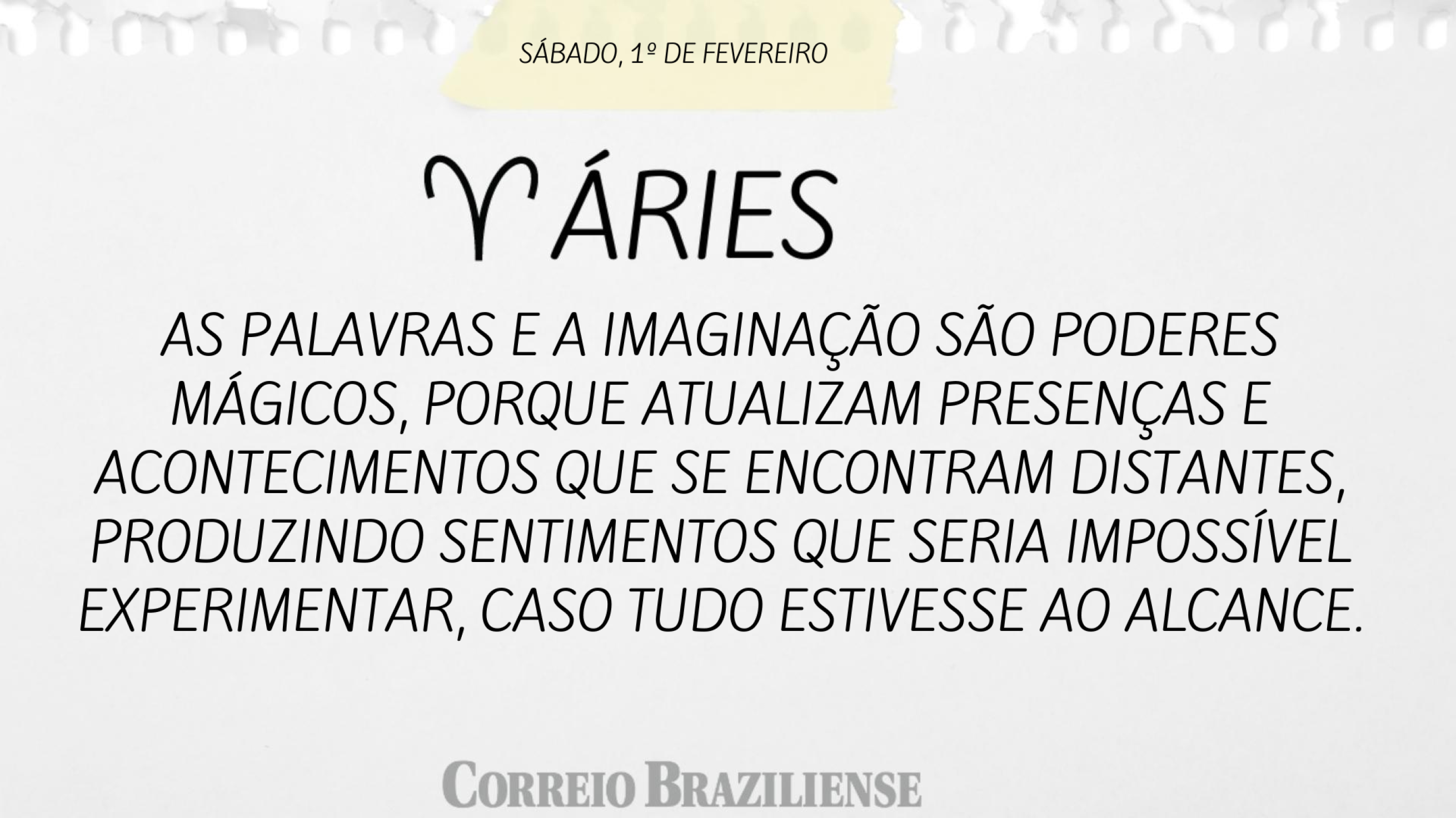 ÁRIES | 1º DE FEVEREIRO