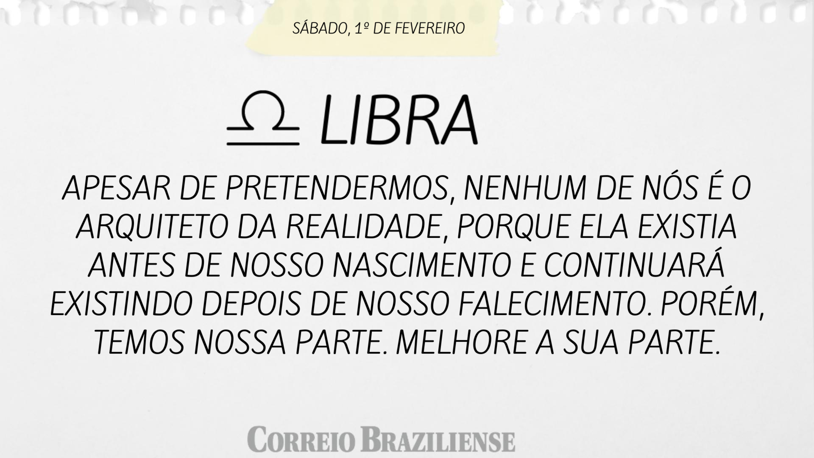 LIBRA | 1º DE FEVEREIRO