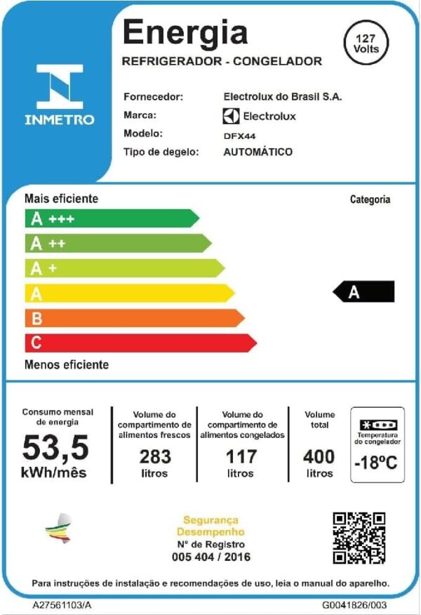 Geladeira Electrolux Frost Free 400L Efficient Turbo Freezer Duplex Inox Look (DFX44) 220 V - Image 8