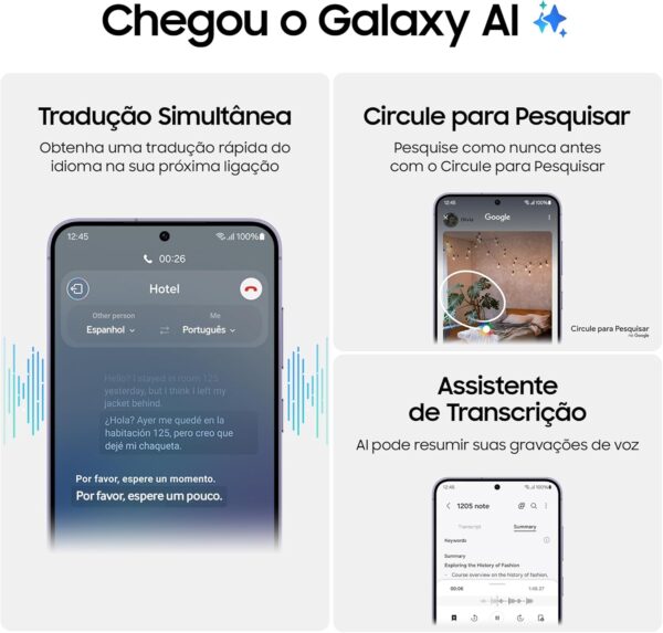 Smartphone Samsung Galaxy S24, Galaxy AI, Selfie de 12MP, Tela de 6.2" 1-120Hz, 256GB, 8GB RAM - Preto - Image 3