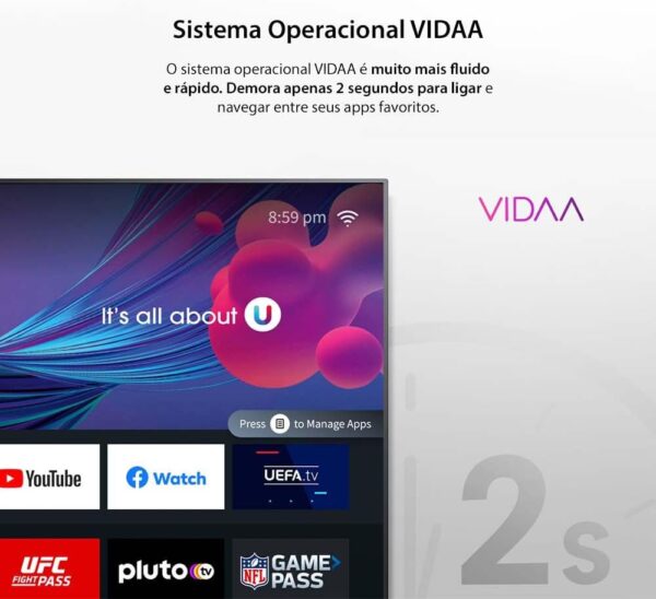 Smart TV 55" Toshiba QLED 4K Vidaa - TB026M - Image 3