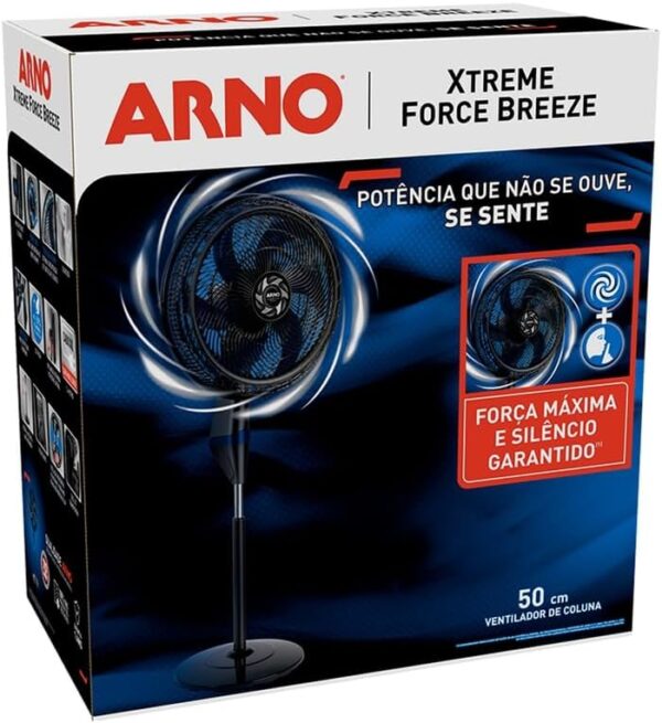 Ventilador de Coluna Desmontável Arno Xtreme Force Breeze 50cm VB52 220V, Preto com detalhes em azul - Image 9