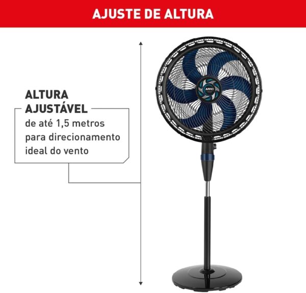 Ventilador de Coluna Desmontável Arno Xtreme Force Breeze 50cm VB52 220V, Preto com detalhes em azul - Image 2