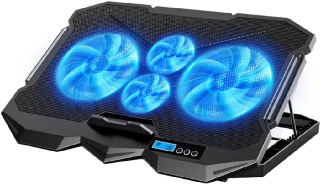 Suporte Gamer para Notebook com LED e 2 Fans Cooler NO2PROBLEMS Ergonômico, Ajustável e com Display LCD 3 615zO7KvzZL. AC SL1400