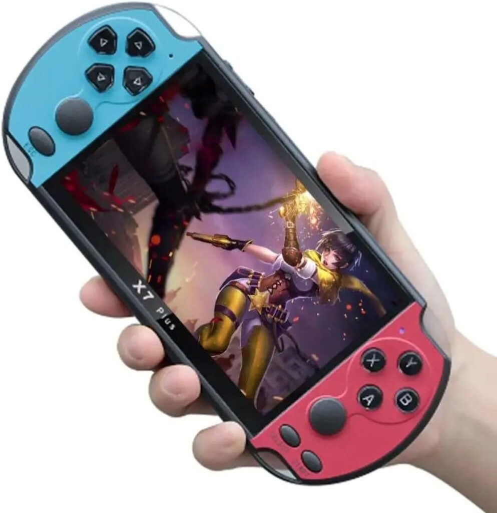 Vídeo Game Portátil X7 Console Mini Vídeo Game Portátil 10 Mil USB, Jogos Retrô com Tela de 5.1 Polegadas, Joysticks Duplos e Conexão com TV 4K - Modelo X7 Plus, Diversão e Nostalgia Garantidas 4 1743997092 61FrCKEEEL. AC SL1400