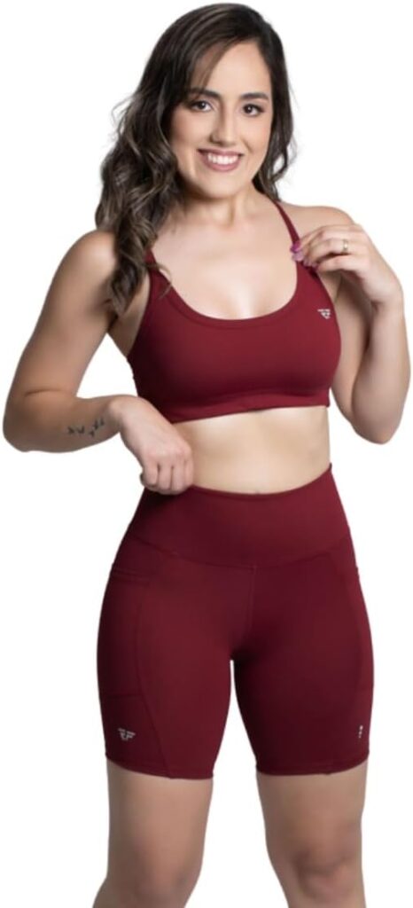 Conjunto Top Com Bojo Short Run Com Bolso Academia Caminhada 3 511L FOCfHL. AC SL1200