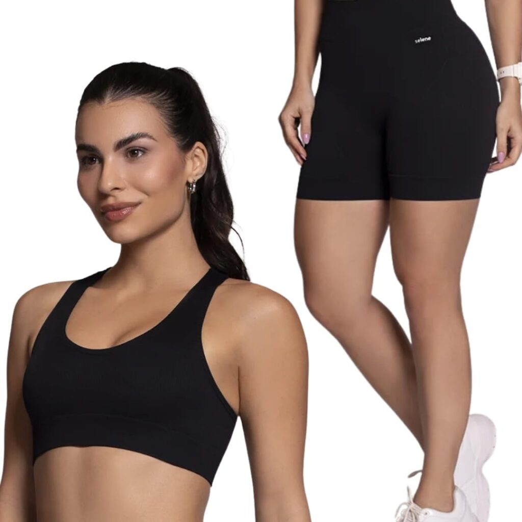 Conjunto Fitness Short + Top Academia Sem Costura Selene Tecido Respirável Feminino 8 51azwjtBKfL. AC SL1080